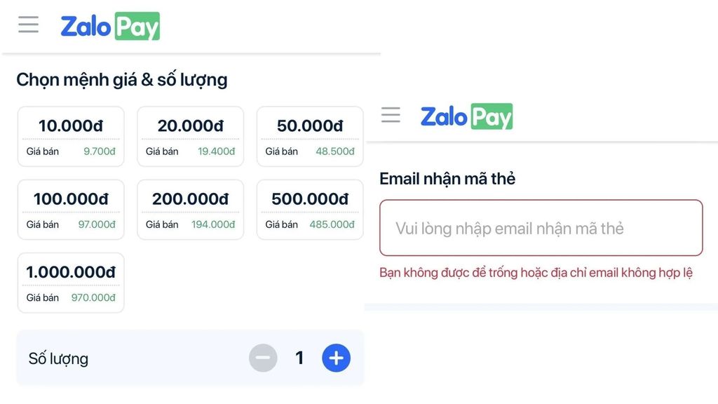 nhập địa chỉ email vào ô để nhận mã thẻ
