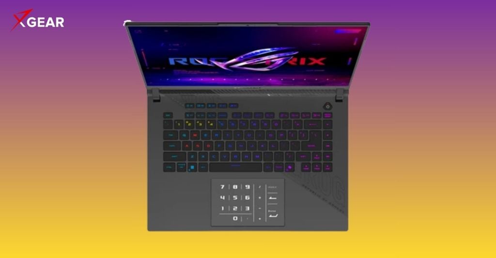 Laptop ASUS ROG Strix G16 G614PH-S5101W có bàn phím trên touchpad