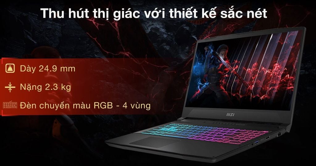 MSI Katana 15 B13UDXK 2410VN trang bị chip intel loại H