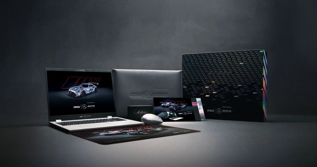 MSI Prestige 16 AI+ Mercedes AMG B2VMG 088VN tông trắng bạc, sang trọng