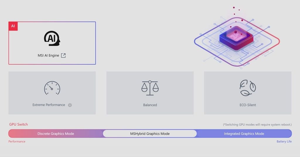 tải các module trong msi center xuống
