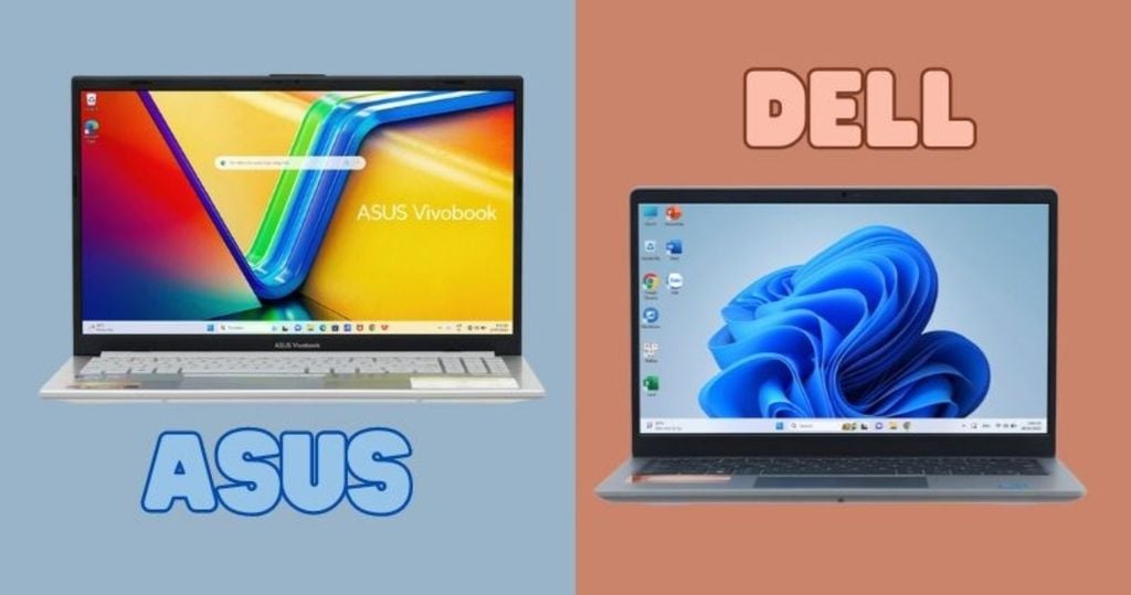so sánh thiết kế của laptop Asus và laptop Dell