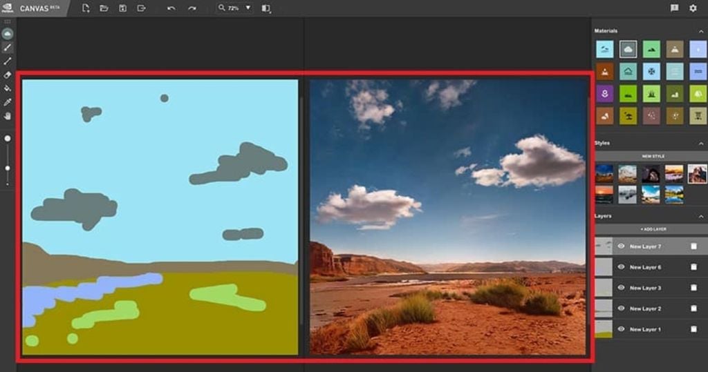 công cụ thiết kế ai Nvidia Canvas