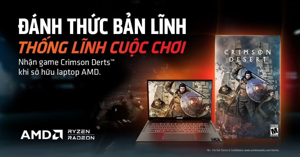 Mua laptop CPU AMD Ryzen nhận ngay Code Game Crimson Desert