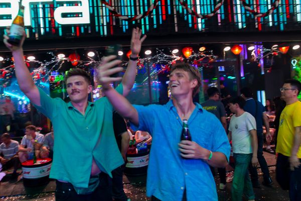 Bui Vien Street glows brightly with lights as the festival season begins