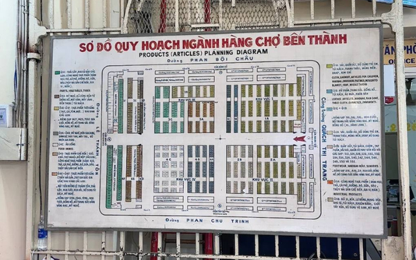 Sơ đồ ngành hàng tại chợ Bến Thành