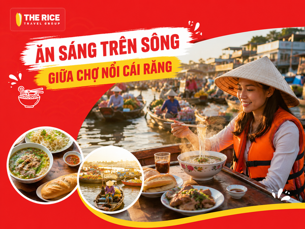 Du khách tham gia tour có thể trải nghiệm ăn sáng trên sông vô cùng thư giãn