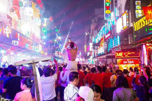 Saigon's nightlife during the Western New Year is incredibly vibrant