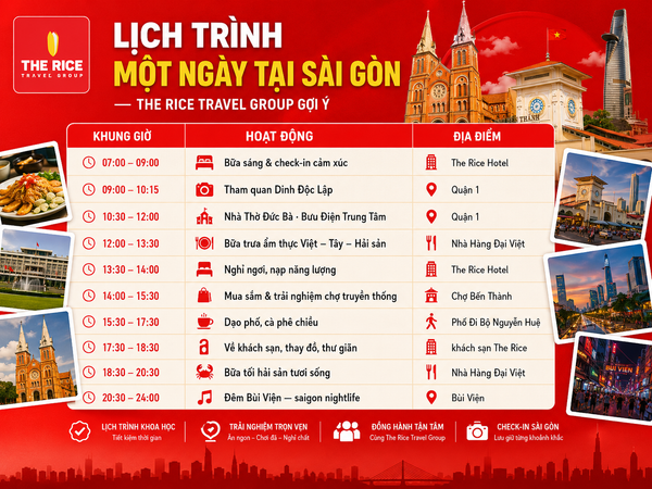 Lịch trình đi dạo Sài Gòn trong một ngày cho du khách