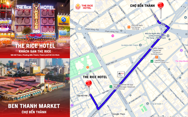Hướng dẫn cách đi từ khách sạn The Rice ra chợ Bến Thành