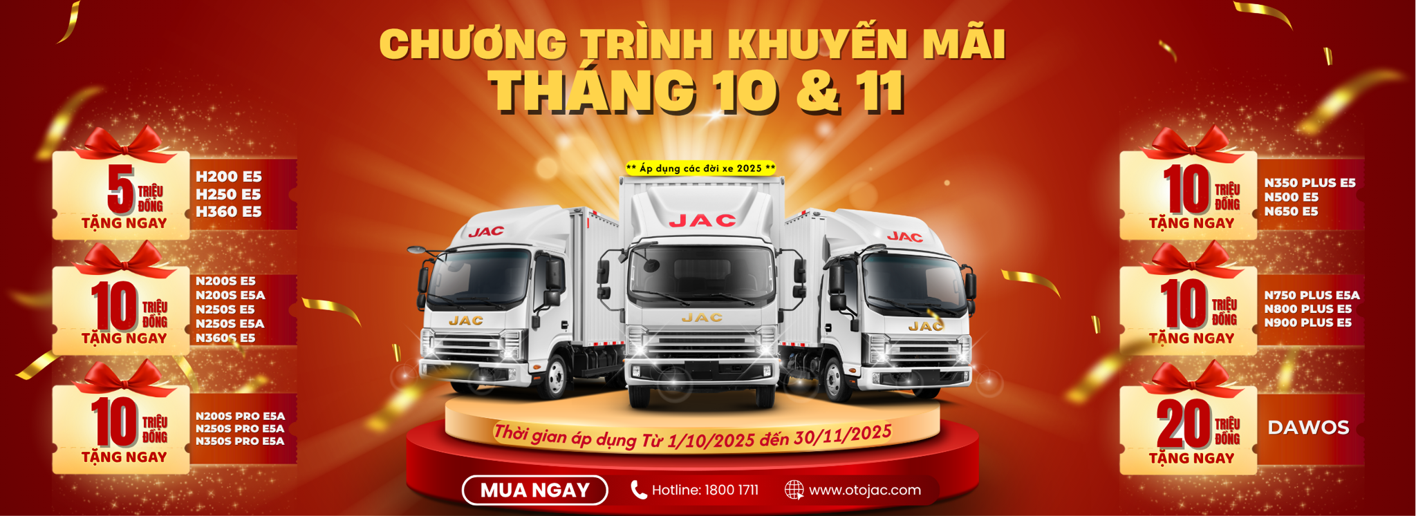 chương trình khuyến mãi tháng 10 & 11