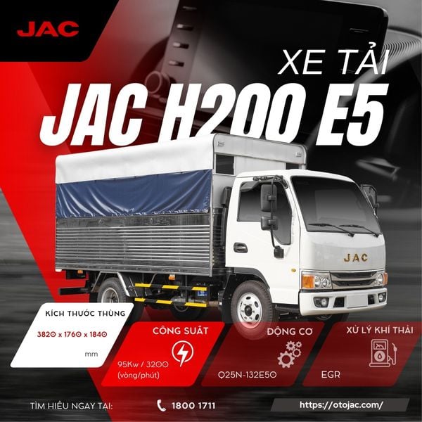 Xe tải JAC H200 E5 thùng bạt: đa dụng & linh hoạt