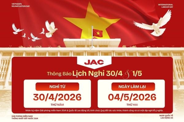 THÔNG BÁO LỊCH NGHỈ LỄ: GIỖ TỔ HÙNG VƯƠNG - GIẢI PHÓNG MIỀN NAM 30/4 - QUỐC TẾ LAO ĐỘNG 1/5