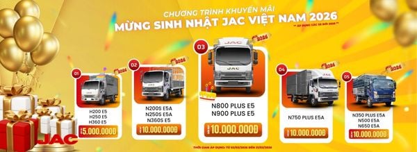 CHƯƠNG TRÌNH KHUYẾN MÃI MỪNG SINH NHẬT JAC VIỆT NAM 2026