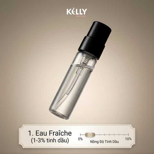 nồng độ nước hoa Eau Fraiche 1 đến 3 phần trăm tinh dầu mùi hương nhẹ