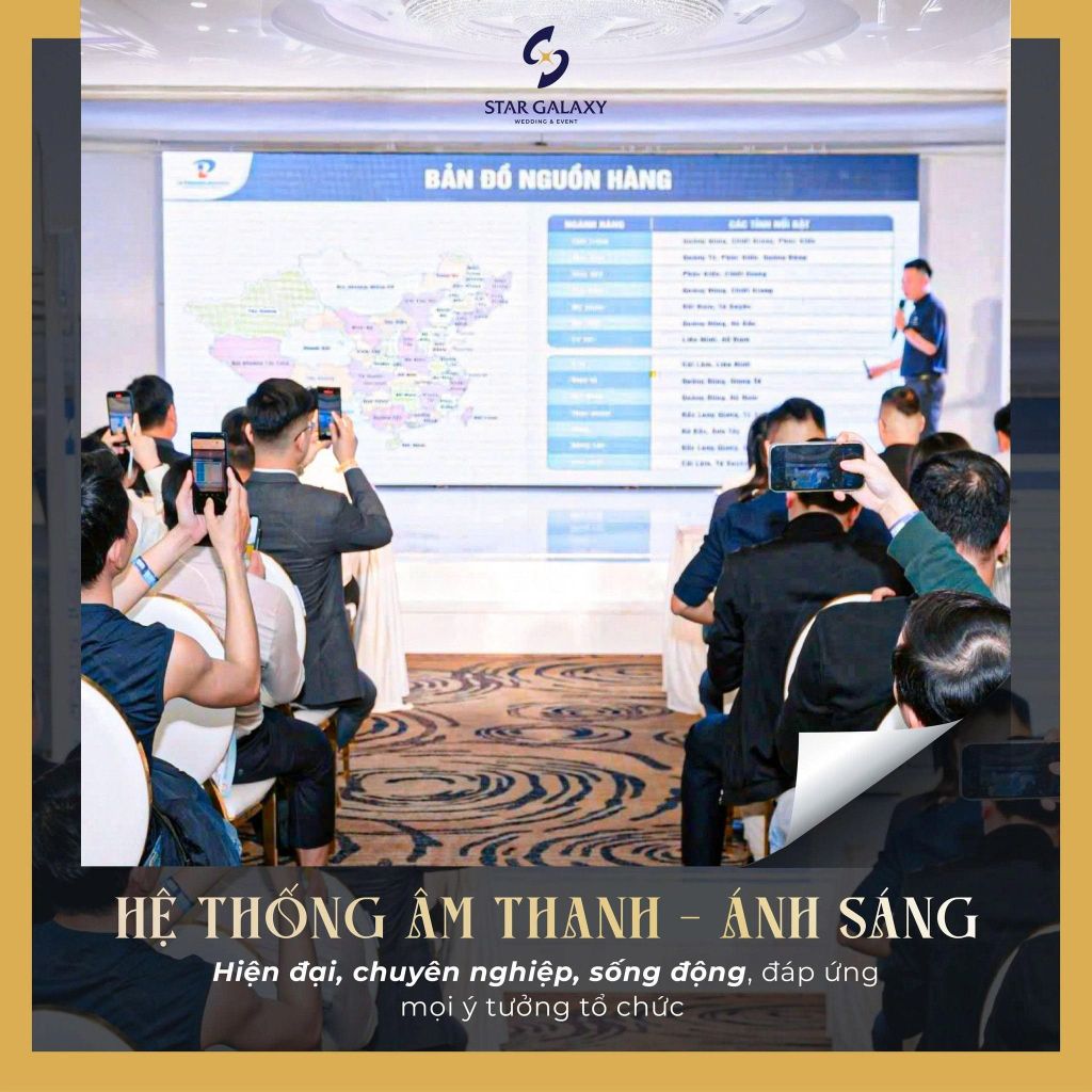 Trang thiết bị sảnh tiệc chuyên nghiệp, đáp ứng mọi sự kiện