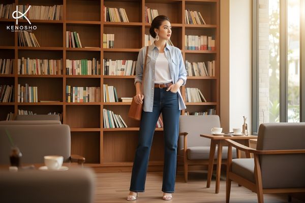 phối denim on denim