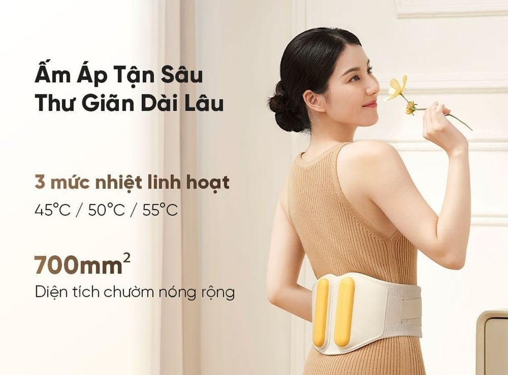 Trước kỳ kinh nguyệt, hãy dùng Breo Y2 ở chế độ nhiệt nhẹ để giữ ấm vùng bụng