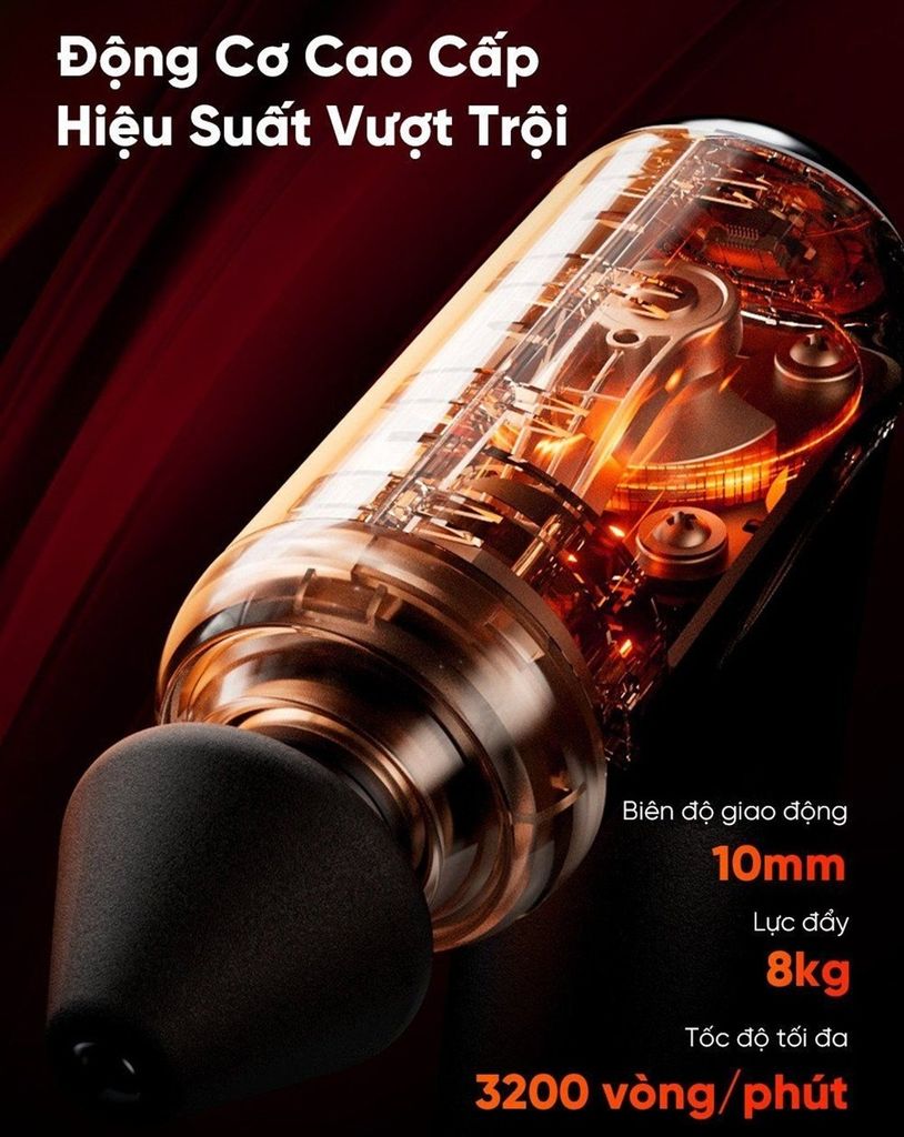 Súng massage Breo Lucky 7 sở hữu động cơ cao cấp với hiệu suất vượt trội