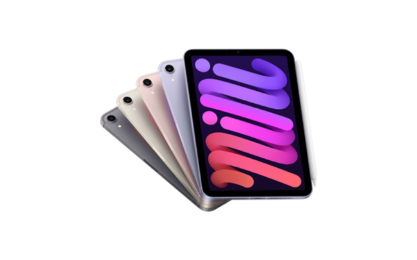 iPad mini devices in different colors with vibrant screen display.