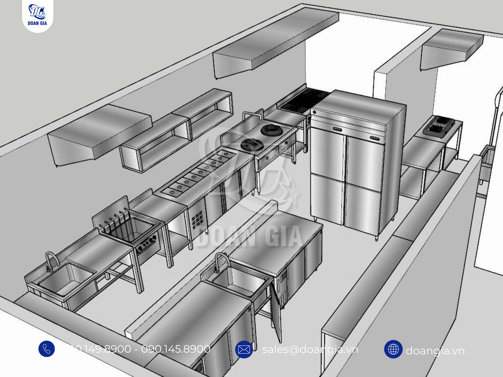 thiết kế bếp công nghiệp