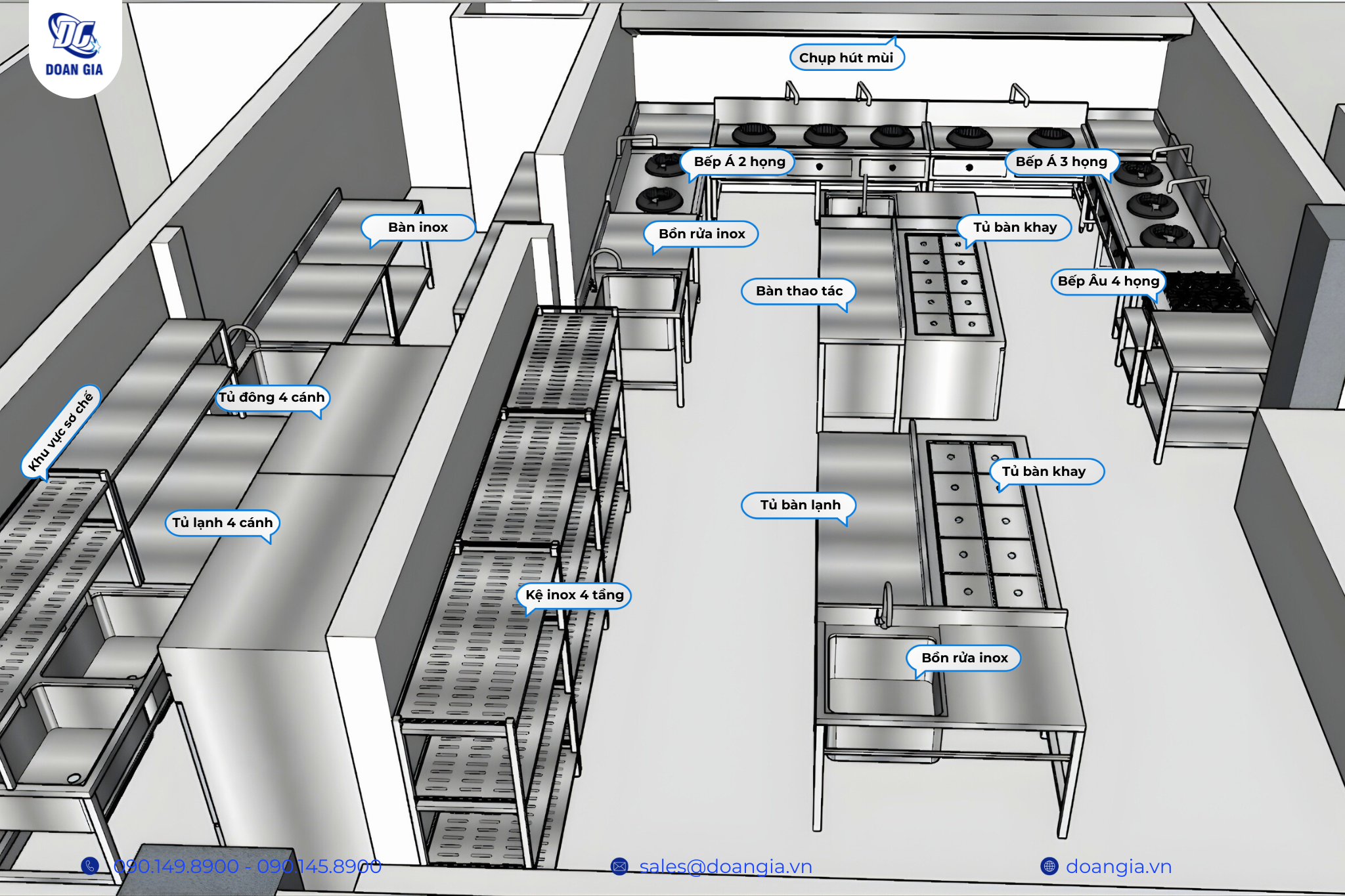 thiết kế bếp khoa học