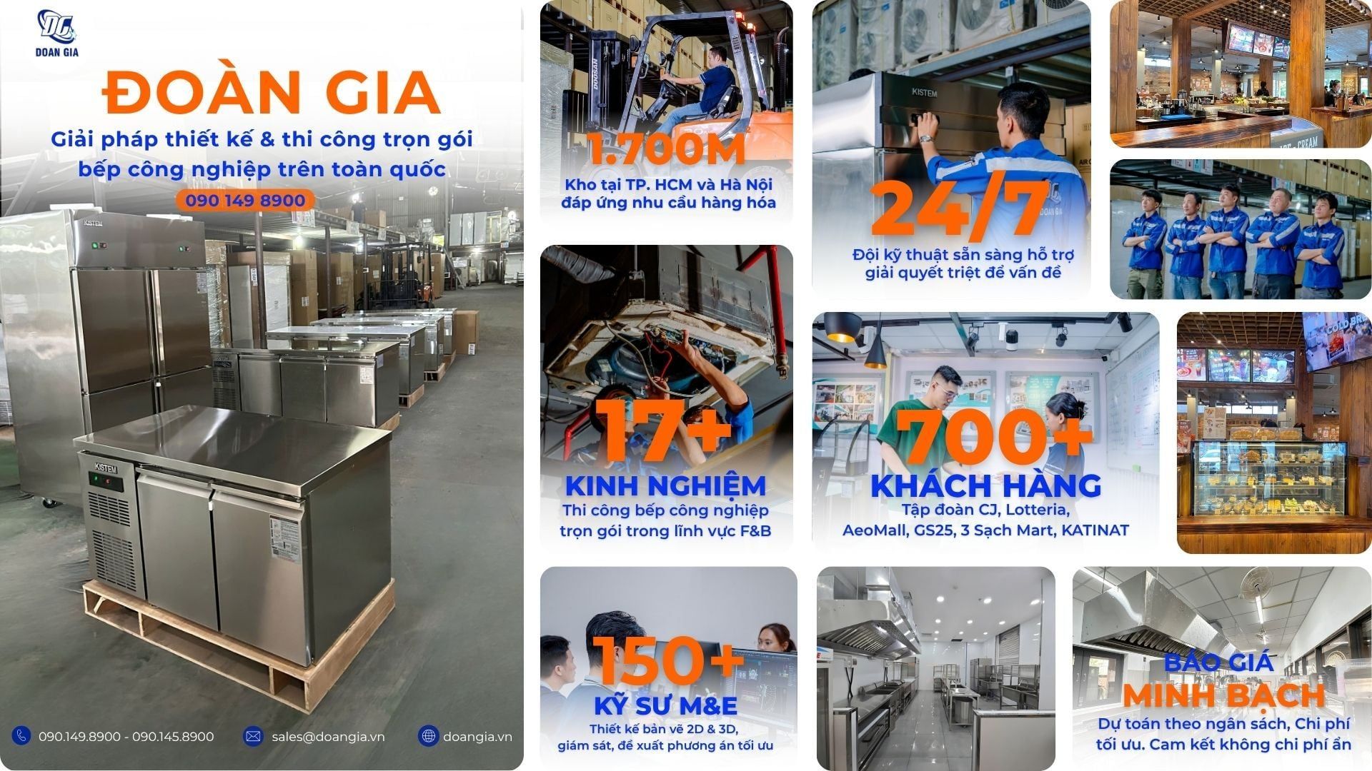 đoàn gia cung cấp giải pháp thi công bếp công nghiệp trọn gói