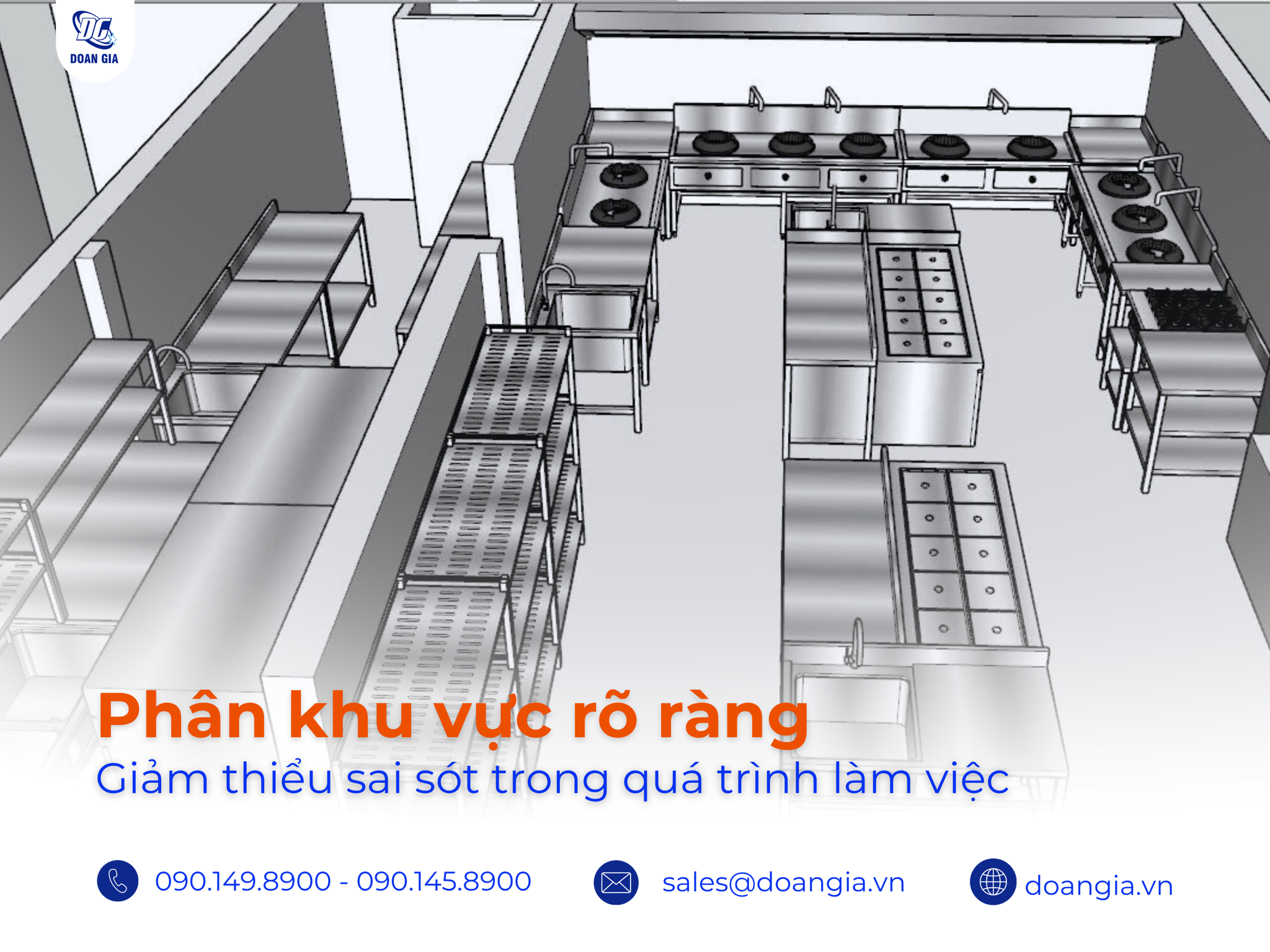 nguyên tắc xây dựng bếp 1 chiều