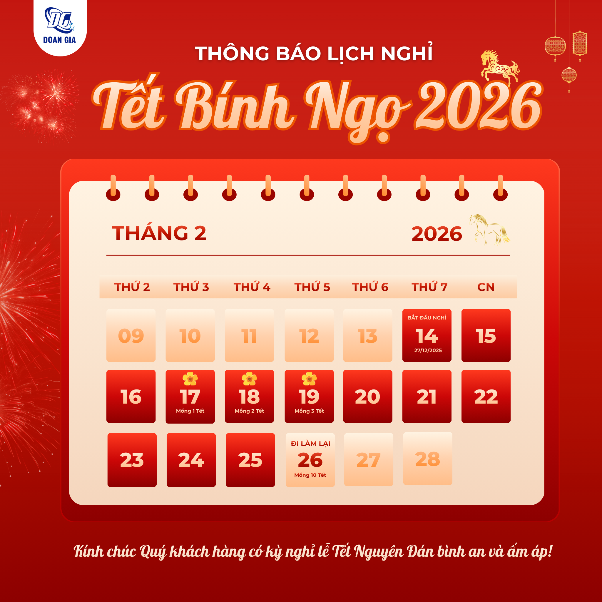 thông báo nghỉ tết bính ngọ