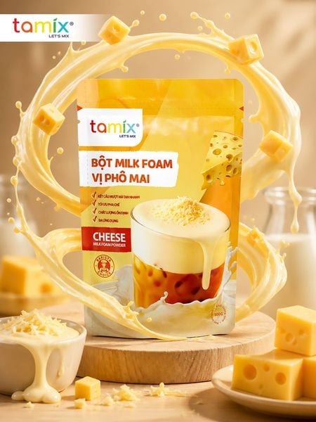 Bột milkfoam phô mai TAMIX ứng dụng đa năng. Nguồn: savotea.com