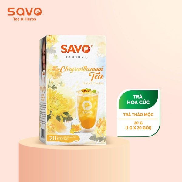 Trà hoa cúc SAVO với chiết xuất 100% hoa cúc tự nhiên. Nguồn: savotea.com