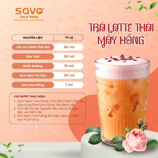 Cách làm trà thái mây hồng. Nguồn: savotea.com