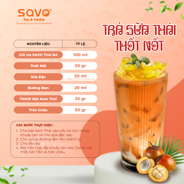Cách làm trà sữa thốt nốt. Nguồn: savotea.com