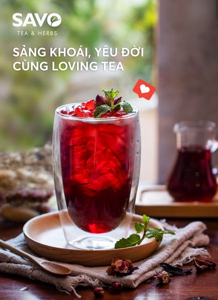 Trà SAVO Loving thanh lọc cơ thể với bộ 3 hibicus, hoa hồng và hương thảo. Nguồn: Savotea.com