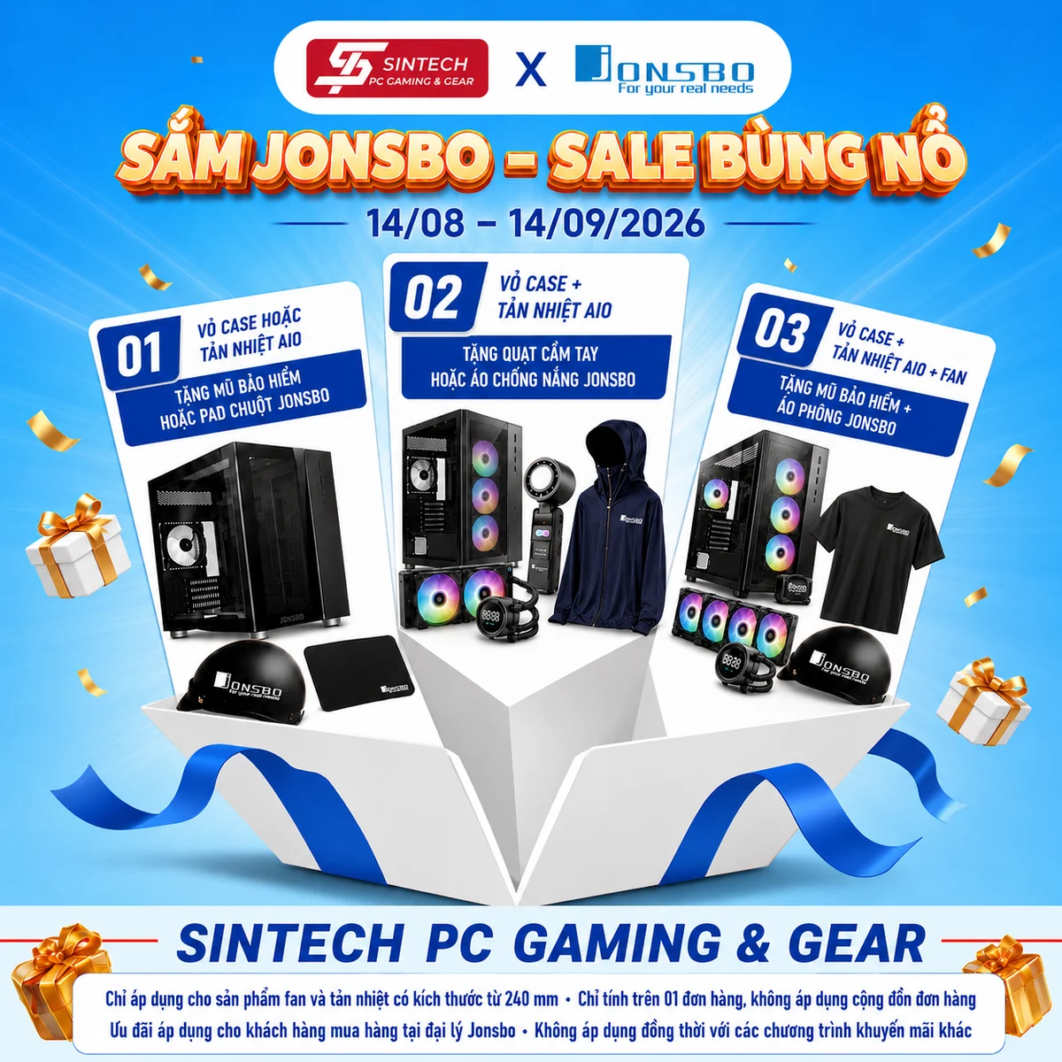 Sắm Jonsbo sale bùng nổ tại Sintech: tặng quà chính hãng 14/08 đến 14/09/2026