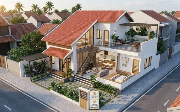 Mẫu&nbsp;nhà cấp 4 gác lửng 3 phòng ngủ có sân thượng