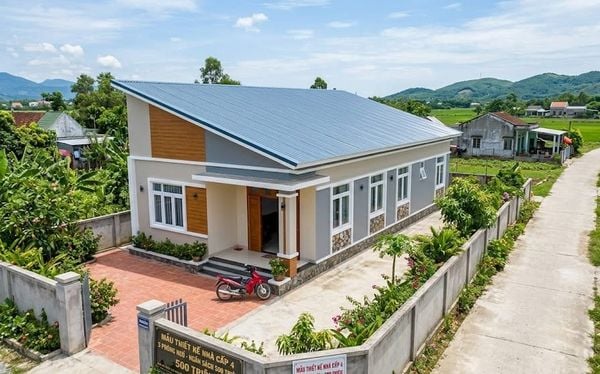 Mẫu thiết kế&nbsp;nhà cấp 4 3 phòng ngủ 500 triệu mái lệch