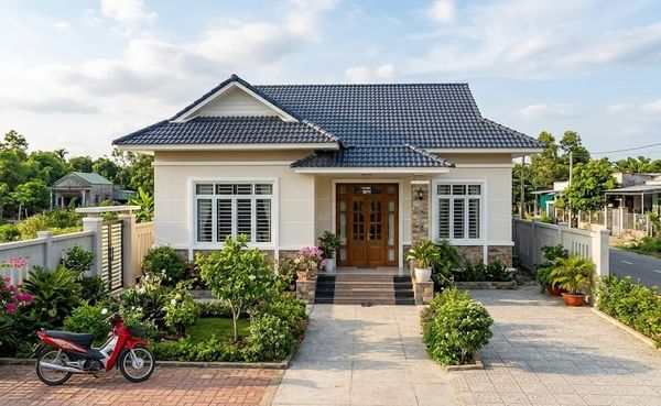 Mẫu thiết kế nhà cấp 4 3 phòng ngủ 500 triệu mái Nhật