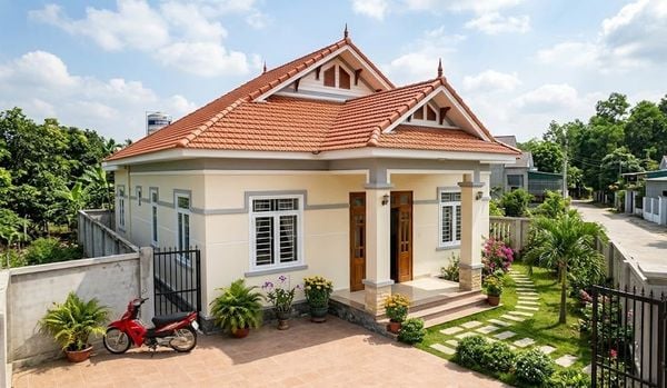 Mẫu nhà cấp 4 3 phòng ngủ 500 triệu mái Thái