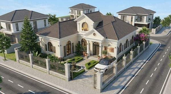 Mẫu nhà cấp 4 120m2 4 phòng ngủ 1 thờ phong cách tân cổ điển