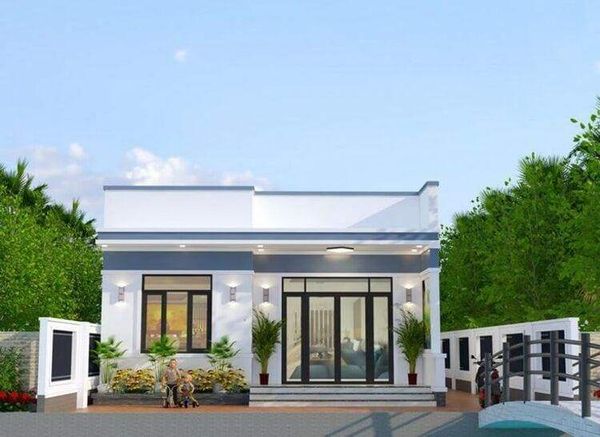 Mẫu nhà cấp 4 100m2 3 phòng ngủ 1 thờ phong cách tối giản