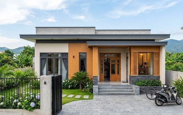 Mẫu nhà cấp 4&nbsp;3 phòng ngủ 1 thờ&nbsp;120m2 mái bằng