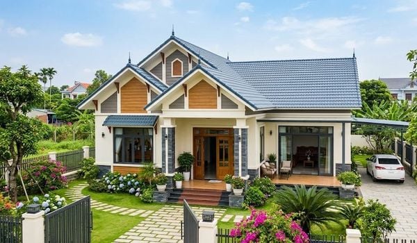 Mẫu nhà cấp 4 120m2 3 phòng ngủ 1 thờ mái Thái