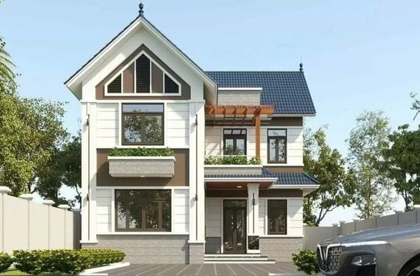 Mẫu nhà 2 tầng 4 phòng ngủ dưới 1 tỷ mái Thái
