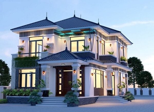Mẫu nhà 2 tầng 4 phòng ngủ dưới 1 tỷ mái Nhật