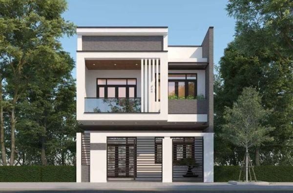 Mẫu nhà 2 tầng 4 phòng ngủ dưới 1 tỷ mái bằng