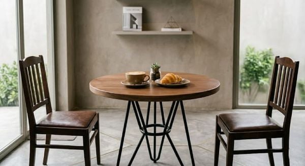 Lý do bàn cafe chân sắt mặt gỗ xu hướng