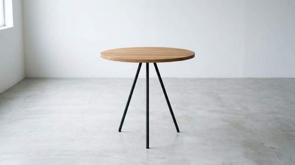 Bàn cafe chân sắt mặt gỗ tròn