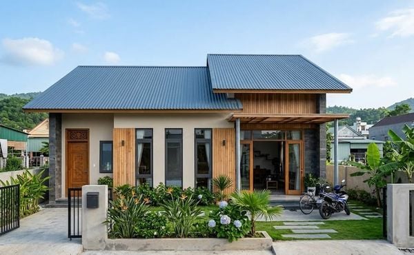 Mẫu&nbsp;nhà cấp 4 3 phòng ngủ 1 thờ 120m2 mái tôn