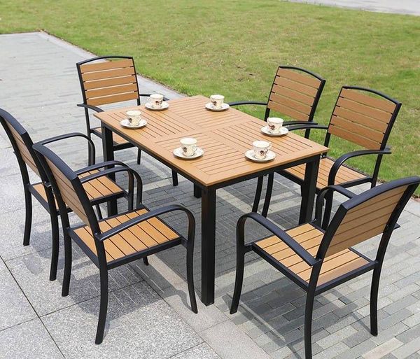 Ghế sắt gỗ ngoài trời